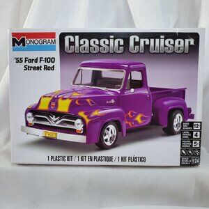 Monogram Purple 1955 Ford F-100 Pickup Street Rod 1/24 MODEL CAR Kit NIOB